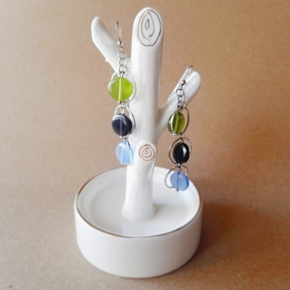 WOMENS TRIPLE DROP DANGLE EARRINGS